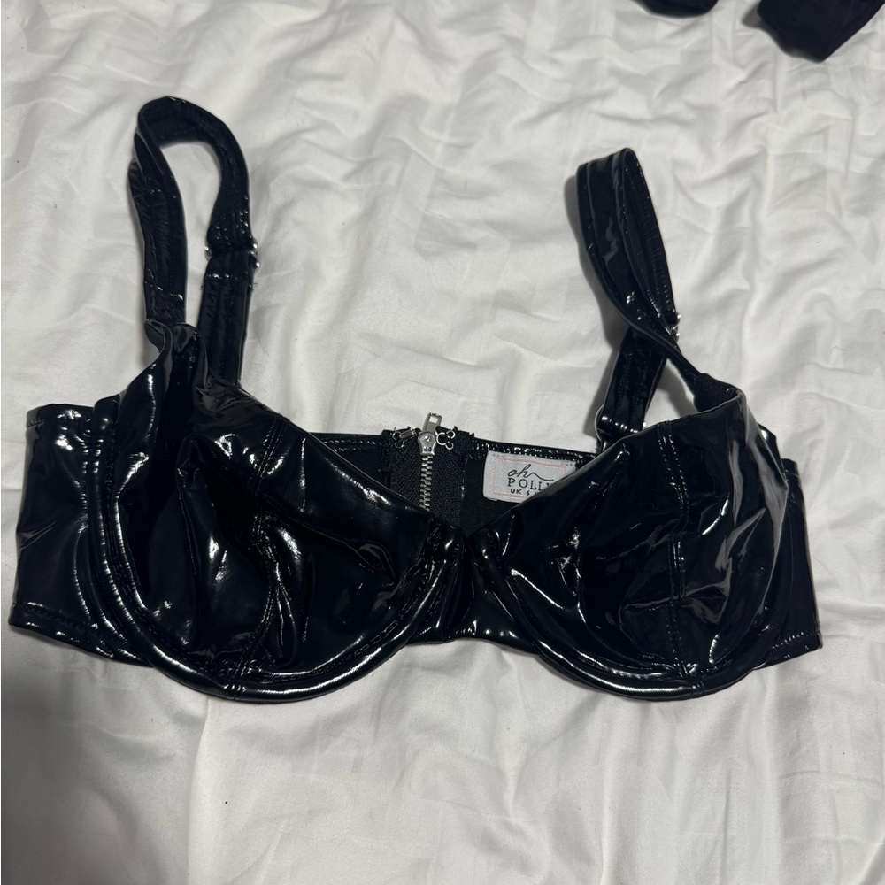 oh polly leather bralette